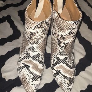 Faux snakeskin booties